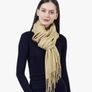 Dark green ladies warm cashmere scarf. Image 5