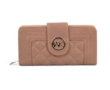 New Stylish Khaki - Quilted Metail Detail Trim Purse