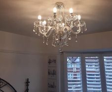 Maria Theresa Crystal Chandelier Lights, Clear Glass K9 Crystal 6 Arms Ceiling Light Fixture LED Pendant Lighting for Living Room, Dining Room, Hallway, Stairway, Lounge, Size: D58cm H53cm (FREE POSTAGE)