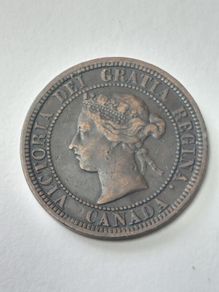 1881 H Canadian Large One Cent Coin Canada