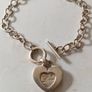 Double Love Hearted "Love" Sterling Silver Bracelet Image 2