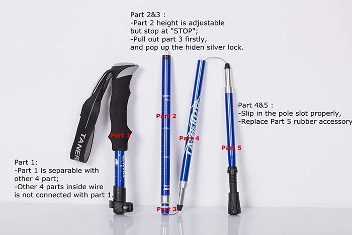 Trekking Pole, Collapsible Walking Hiking Stick for Men Women, Ultralight Aluminum Ski Pole with EVA Grip (FREE SHIPPING)