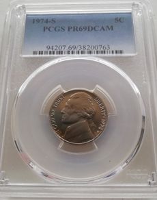 1974 S 5c Jefferson Nickel Pcgs Pr69dcam