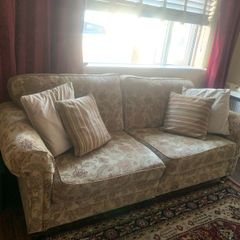 3 seater matching footstool and rug