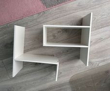 White Desk Shelf, Adjustable Desktop Bookshelf