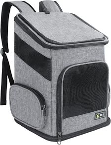 Cat Backpack, Foldable Pet Carrier Backpack for Cats and Small Dogs, Dog Rucksack with Ventilated Design Inner Safety Strap, Puppy Carrier Bag for Hiking Travel Outdoor