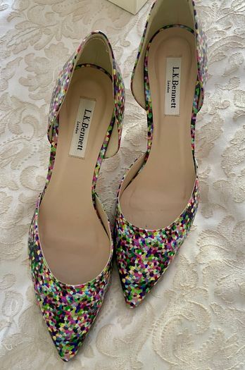 L.K.Bennett Flossie Nappa Leather Print Heels - Size 40