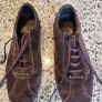 slim brown suede trainer shoe Image 3