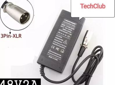 48V 2A Battery Charger 54.6V Electric Bicycle Scooters Motorcycle