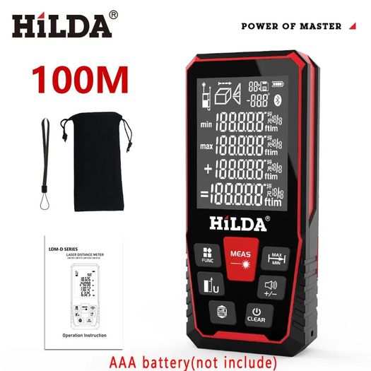 HILDA Laser Distance 100m CJ368 Rangefinder Profesional Meter Laser Range Finder Ruler Test Tool