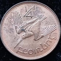 [#205] - Ireland 1959 | Irish 1/4d | Farthing | Woodcock | KM.9 | UNC