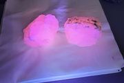 Pink calcite specimens uv reactive 10e each