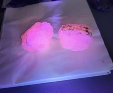 Pink calcite specimens uv reactive 10e each