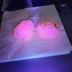 Pink calcite specimens uv reactive 10e each