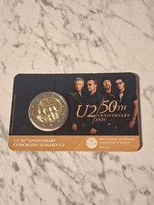 2 euro coin U2 50th Anniversary 2026 BU quality in coincard