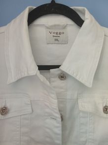 White (Stretch) Denim Jacket (Voggo) NEW