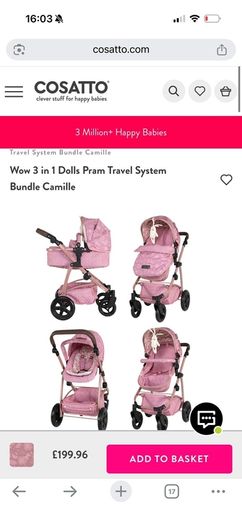 dolls pram travel system