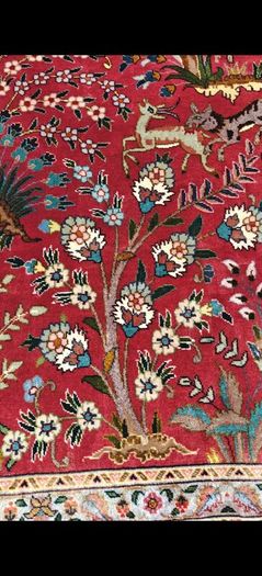 Stunning 50 Raj Tabriz Wool and Silk Hand Knotted Rug Carpet Persian