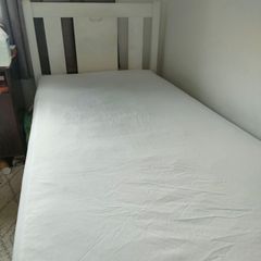 Single white bed