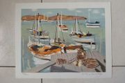 Limited edition lithograph The Port by Eugene Baboulene 34/140