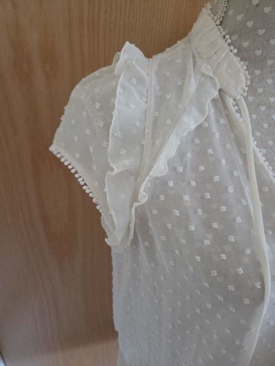 Zara cream dobby top uk10
