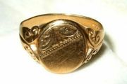 Vintage Hallmarked 9ct Gold Gentlemans Ring