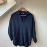 Mint Velvet Navy Open Neck "Throw On" Blouse Shirt Image 3