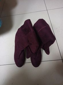 Primark  Long Faux Suede Plum Boots.   S. 7.  New.