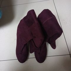 Primark  Long Faux Suede Plum Boots.   S. 7.  New.