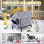 Outdoor Cat House Waterproof, Oxford Cloth Elevated Cat Shelter, Feral Cat Shelter, Insulated Pet Tent for Multiple Cats & Dogs, 18x13x15in (Standard Model) Image 2