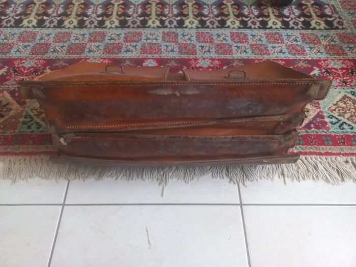 Vintage French leather briefcase