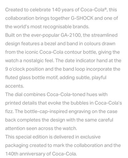casio gshock Coca Cola