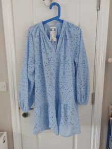 Powder blue H and M cotton dress size 12-14
