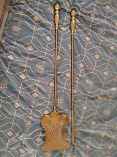 Brass Fireplace Set Art Nouveau Style