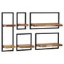 Wall Shelf Set 5 Pieces Solid Acacia Wood and Steel Image 4