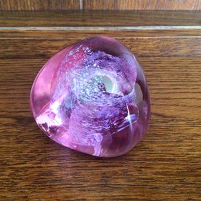 Purple pink irregular shape glass pebble Paper weight