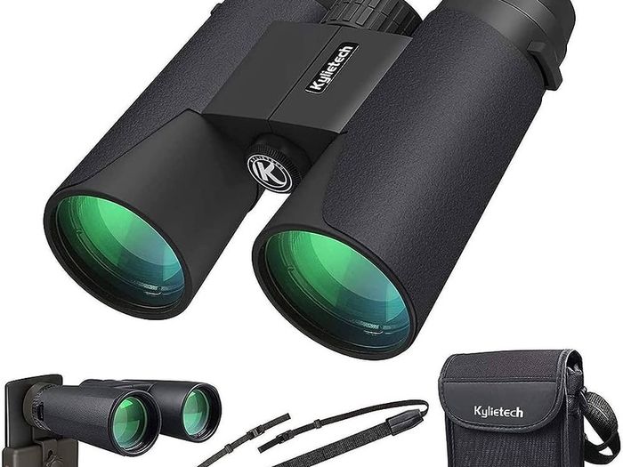 High Power Binoculars, Kylietech 12x42 Binocular for Adults with BAK4 Prism, FMC Lens, Fogproof & Waterproof Great for Bird Watching Travel Stargazing Hunting Concerts (Smartphone Adapter Included)