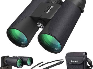 High Power Binoculars, Kylietech 12x42 Binocular for Adults with BAK4 Prism, FMC Lens, Fogproof & Waterproof Great for Bird Watching Travel Stargazing Hunting Concerts (Smartphone Adapter Included)