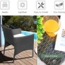 Garden Lounge Set, Balcony Furniture Set for 4 People, 7 Pieces, with Table, Seat Cushion, Washable, Plastic, Flat Rattan Look, for Balcony or Patio Image 4