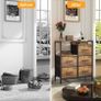 Chest of Drawers Bedroom with 5 Drawers, Tall Dresser with Shelf, Fabric Dresser for Entryway Hallway Living Room, Closet Storage Drawer, Rustic Brown Image 2