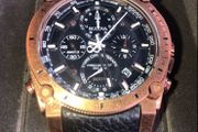 Bulova Precisionist gold Watch with leather strap brand new