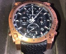Bulova Precisionist gold Watch with leather strap brand new