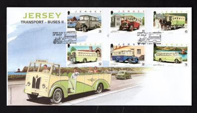 2008 Jersey Jersey Transport (3rd series). Coaches Commemorative Stamps First Day Cover (FDC)
