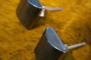 Silver earrings with hematite