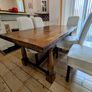 Stunning oak refractory-style dining table with 6 chairs Image 5