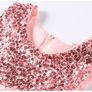 New Girls Sequinned Dress Flower Sash Sleeveless Formal Party Wedding Bridesmaid Sz 9-10yrs Image 3