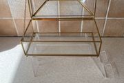 Art Deco Tissue Bix Holder Clear glass &amp; Brass