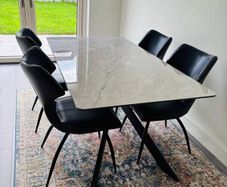 Elana 1.6m Dining Table (Grey) + 4 Chairs