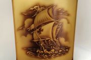 Worcester ware "Galleon" metal firescreen