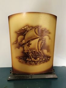Worcester ware "Galleon" metal firescreen